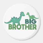 Dinosaurier Cartoon Großbrudertext Magnet (Vorne)