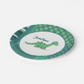 Dinosaurier Cartoon Kinder Papierteller. Pappteller (Schrägansicht)