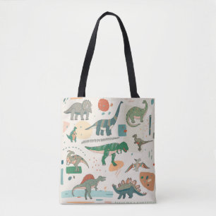 Dinosaurier Cartoon: Vintages Set zur Illustration Tasche