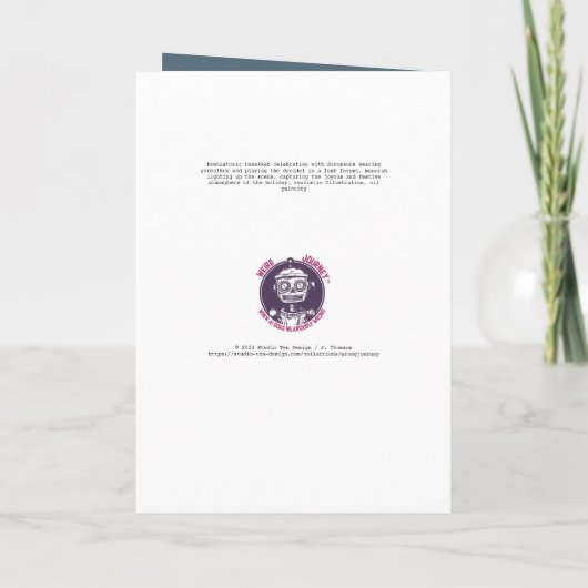 Dinosaurier Celebration Blank Card Dankeskarte (Rückseite)