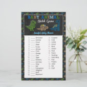 Dinosaurier Chalkboard Baby Shower Animal Match Ga (Stehend Vorderseite)
