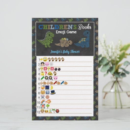 Dinosaurier Chalkboard Kinderbücher Emoji Game (Stehend Vorderseite)