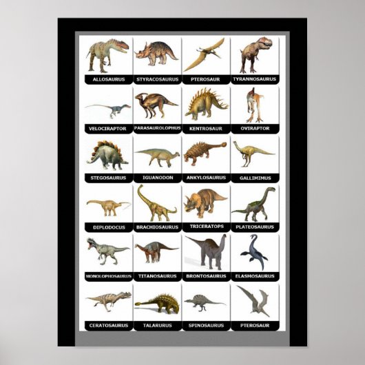 Dinosaurier Chart Poster (Vorne)