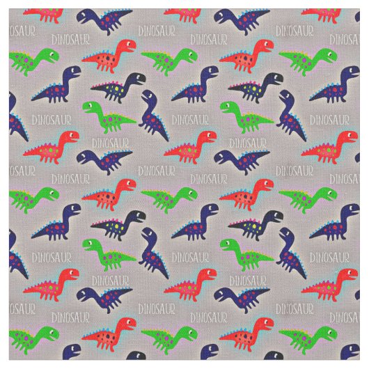 Dinosaurier Child's Drawings Red Blue Green Word Stoff (Nahaufnahme)