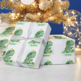 Dinosaurier & Christmas Lights Baby Boys Weihnacht Geschenkpapier