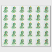 Dinosaurier & Christmas Lights Baby Boys Weihnacht Geschenkpapier (Flach)