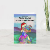 Dinosaurier Christmas T Rex Santa Personalisiert Karte (Vorderseite)