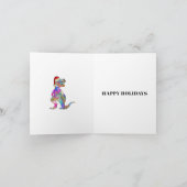 Dinosaurier Christmas T Rex Santa Personalisiert Karte (Innenseite)