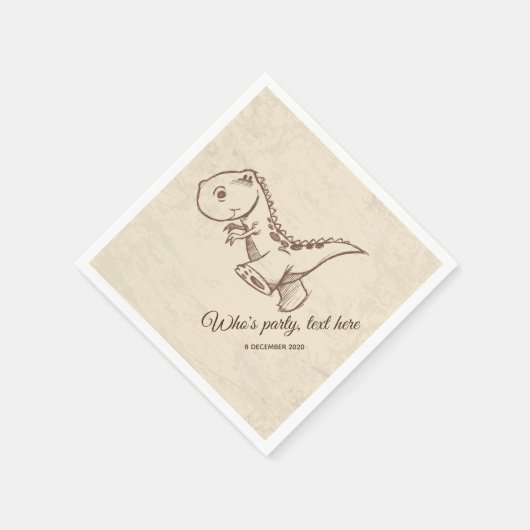 Dinosaurier, Cocktailpapier Napkins Serviette (Ecke)
