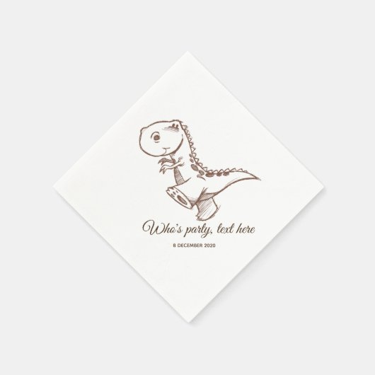 Dinosaurier, Cocktailpapier Napkins Serviette (Ecke)