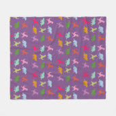 Dinosaurier Colorful Fllece Blanket Fleecedecke (Vorderseite (Horizontal))