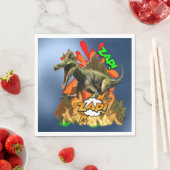 Dinosaurier Comic Art Vulkan zap prähistorisches T Serviette (Beispiel)