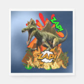 Dinosaurier Comic Art Vulkan zap prähistorisches T Serviette (Vorderseite)