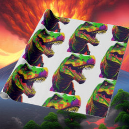 Dinosaurier Cool Gelbes Glück Geburtstag Geschenkpapier