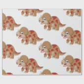 Dinosaurier Cool Triceratops Kinder Geschenkpapier (Flach)