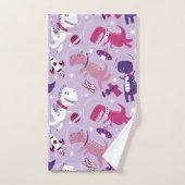 Dinosaurier, Cute Dinosaurier, Sterne, Raumschiff Badhandtuch Set (Handtuch)
