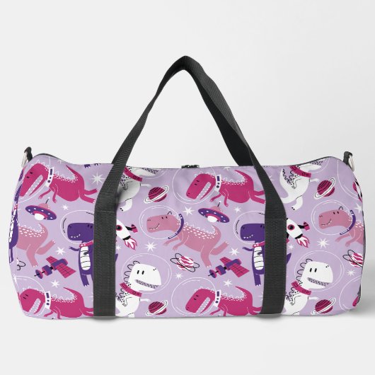 Dinosaurier, Cute Dinosaurier, Sterne, Raumschiff Duffle Bag (Vorderseite)