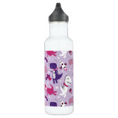 Dinosaurier, Cute Dinosaurier, Sterne, Raumschiff Edelstahlflasche (Rechts)