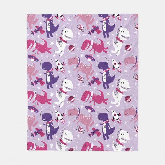 Dinosaurier, Cute Dinosaurier, Sterne, Raumschiff Fleecedecke (Vorderseite)