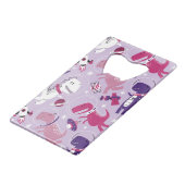 Dinosaurier, Cute Dinosaurier, Sterne, Raumschiff Geldbeutel Flaschenöffner (Rückseite Schrägansicht)