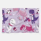 Dinosaurier, Cute Dinosaurier, Sterne, Raumschiff Geschirrtuch (Horizontal)