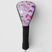 Dinosaurier, Cute Dinosaurier, Sterne, Raumschiff Golf Headcover (Vorderseite)