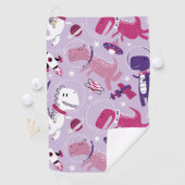 Dinosaurier, Cute Dinosaurier, Sterne, Raumschiff Golfhandtuch (Insitu)