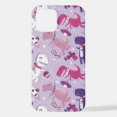 Dinosaurier, Cute Dinosaurier, Sterne, Raumschiff iPhone Hülle (Rückseite)