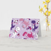 Dinosaurier, Cute Dinosaurier, Sterne, Raumschiff Karte (Gelbe Blume)