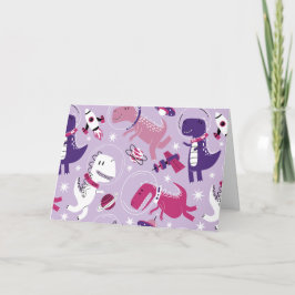 Dinosaurier, Cute Dinosaurier, Sterne, Raumschiff Karte