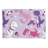 Dinosaurier, Cute Dinosaurier, Sterne, Raumschiff Kissenbezug (Vorderseite)