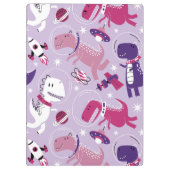 Dinosaurier, Cute Dinosaurier, Sterne, Raumschiff Klemmbrett (Rückseite)