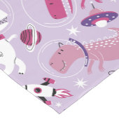 Dinosaurier, Cute Dinosaurier, Sterne, Raumschiff Mittelgroßer Tischläufer (Ecke)