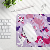 Dinosaurier, Cute Dinosaurier, Sterne, Raumschiff Mousepad