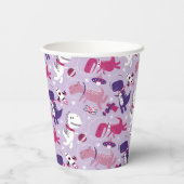 Dinosaurier, Cute Dinosaurier, Sterne, Raumschiff Pappbecher (Rückseite)