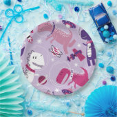 Dinosaurier, Cute Dinosaurier, Sterne, Raumschiff Pappteller (Party)