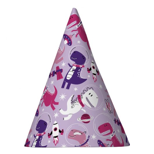 Dinosaurier, Cute Dinosaurier, Sterne, Raumschiff Partyhütchen (Rechts)