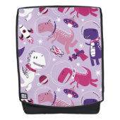 Dinosaurier, Cute Dinosaurier, Sterne, Raumschiff Rucksack (Vorderseite)