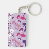 Dinosaurier, Cute Dinosaurier, Sterne, Raumschiff Schlüsselanhänger (Rückseite)