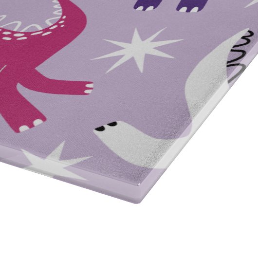 Dinosaurier, Cute Dinosaurier, Sterne, Raumschiff Schneidebrett (Ecke)