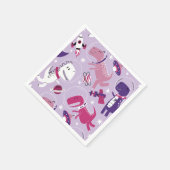 Dinosaurier, Cute Dinosaurier, Sterne, Raumschiff Serviette (Ecke)