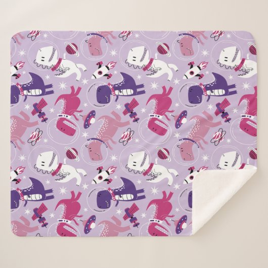 Dinosaurier, Cute Dinosaurier, Sterne, Raumschiff Sherpadecke (Vorderseite (Horizontal))