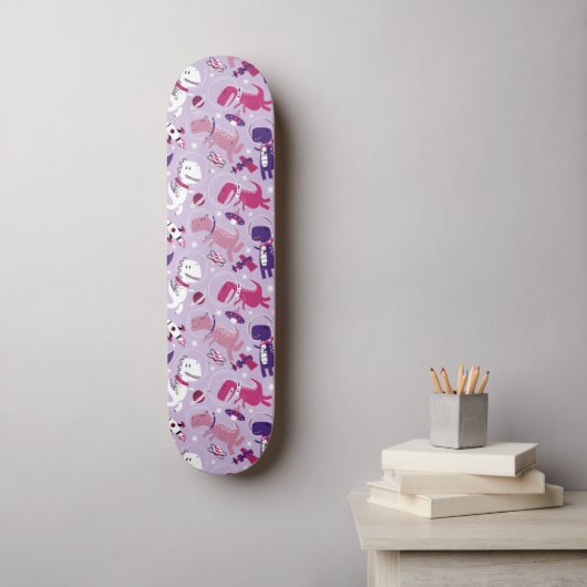 Dinosaurier, Cute Dinosaurier, Sterne, Raumschiff Skateboard (Wandkunst)