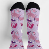 Dinosaurier, Cute Dinosaurier, Sterne, Raumschiff Socken (Oben)