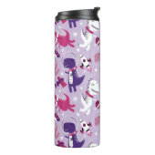 Dinosaurier, Cute Dinosaurier, Sterne, Raumschiff Thermosbecher (Nach links gedreht)