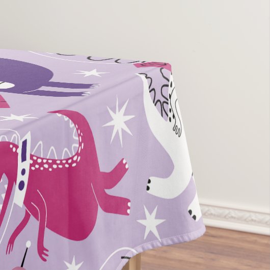 Dinosaurier, Cute Dinosaurier, Sterne, Raumschiff Tischdecke (Beispiel)