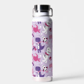 Dinosaurier, Cute Dinosaurier, Sterne, Raumschiff Trinkflasche (Rückseite)