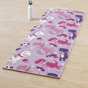 Dinosaurier, Cute Dinosaurier, Sterne, Raumschiff Yogamatte