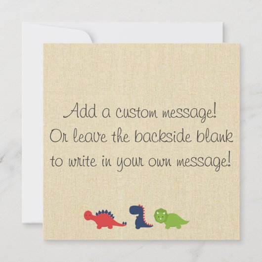 Dinosaurier danken Ihnen Karten (Rückseite)