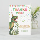 Dinosaurier dankeskarte (Stehend Vorderseite)